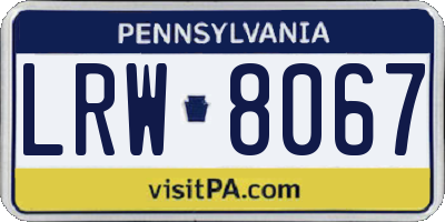 PA license plate LRW8067