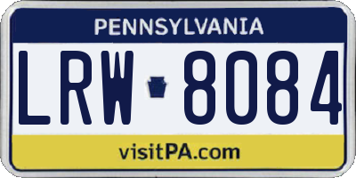 PA license plate LRW8084