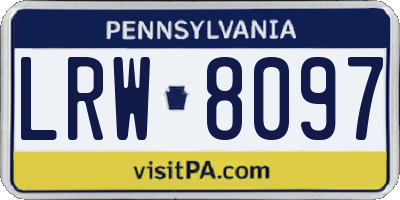 PA license plate LRW8097