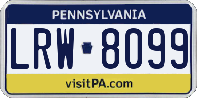 PA license plate LRW8099