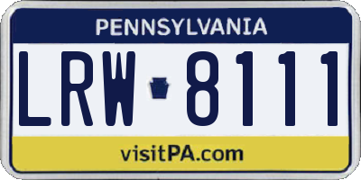 PA license plate LRW8111