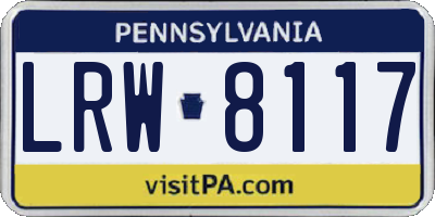 PA license plate LRW8117