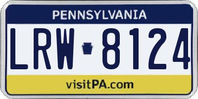 PA license plate LRW8124
