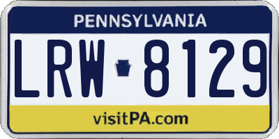 PA license plate LRW8129