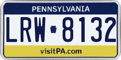 PA license plate LRW8132