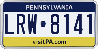 PA license plate LRW8141