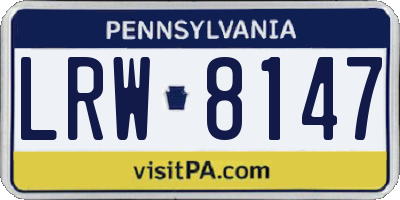 PA license plate LRW8147