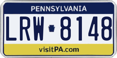 PA license plate LRW8148