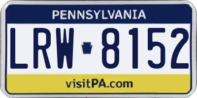 PA license plate LRW8152
