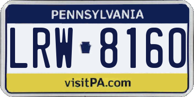 PA license plate LRW8160