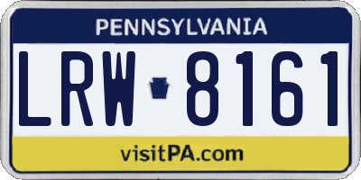 PA license plate LRW8161