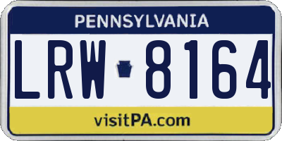 PA license plate LRW8164