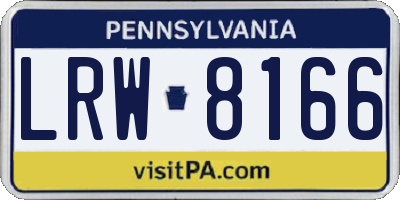 PA license plate LRW8166