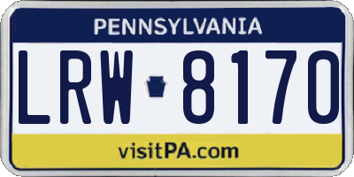 PA license plate LRW8170