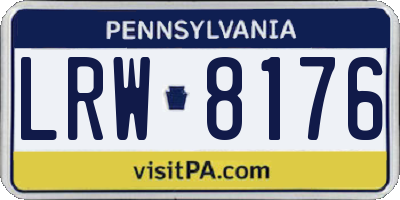 PA license plate LRW8176