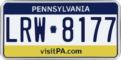 PA license plate LRW8177
