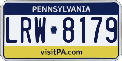 PA license plate LRW8179