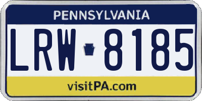 PA license plate LRW8185