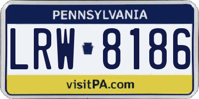 PA license plate LRW8186