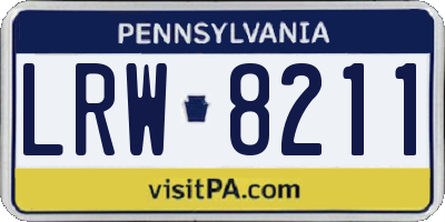 PA license plate LRW8211