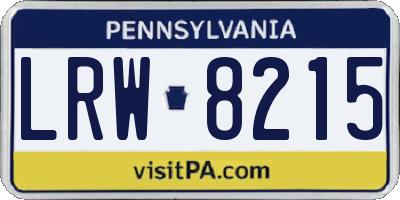 PA license plate LRW8215