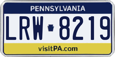 PA license plate LRW8219