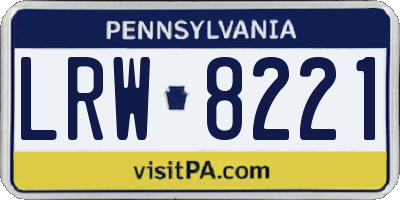 PA license plate LRW8221