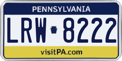 PA license plate LRW8222