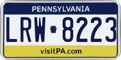 PA license plate LRW8223