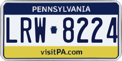 PA license plate LRW8224