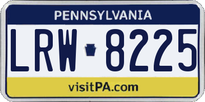 PA license plate LRW8225