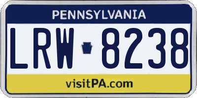 PA license plate LRW8238