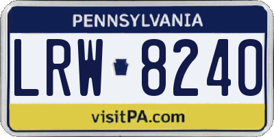 PA license plate LRW8240