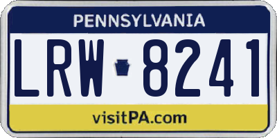 PA license plate LRW8241