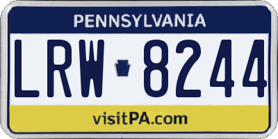 PA license plate LRW8244