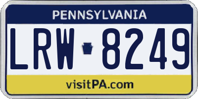 PA license plate LRW8249