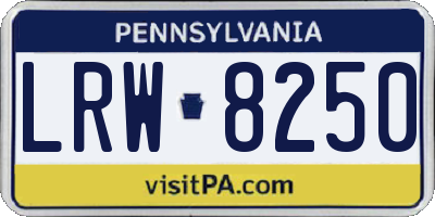 PA license plate LRW8250