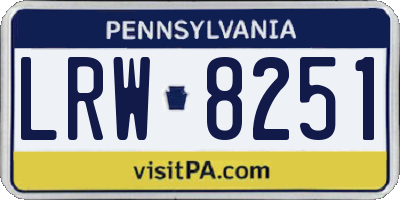 PA license plate LRW8251