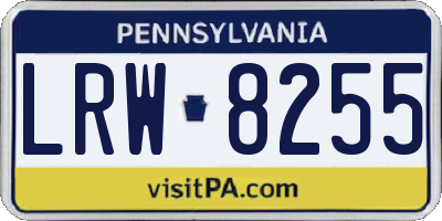 PA license plate LRW8255