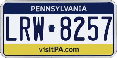 PA license plate LRW8257