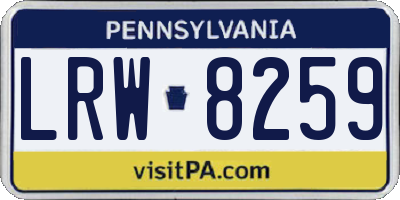 PA license plate LRW8259