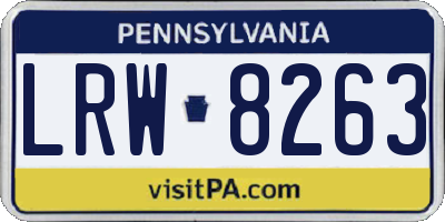 PA license plate LRW8263