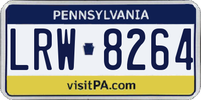 PA license plate LRW8264