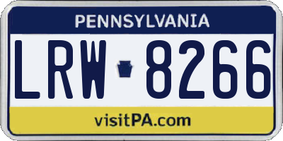 PA license plate LRW8266