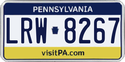 PA license plate LRW8267