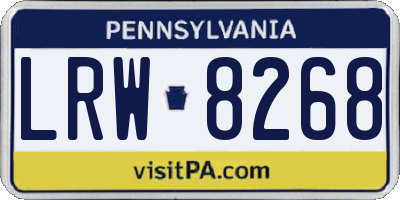PA license plate LRW8268