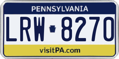 PA license plate LRW8270