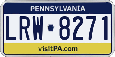 PA license plate LRW8271