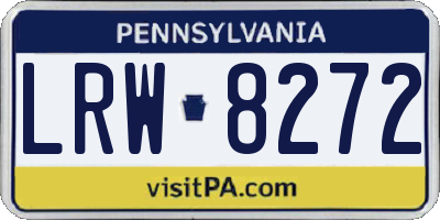 PA license plate LRW8272