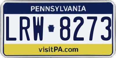 PA license plate LRW8273